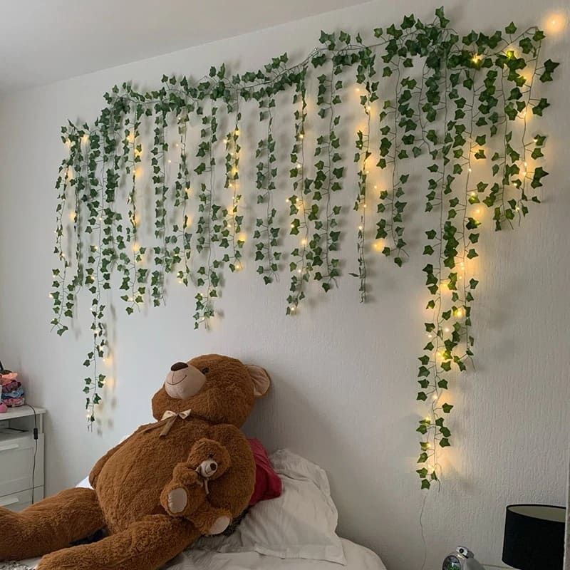 Mur de lierre rideau lumineux