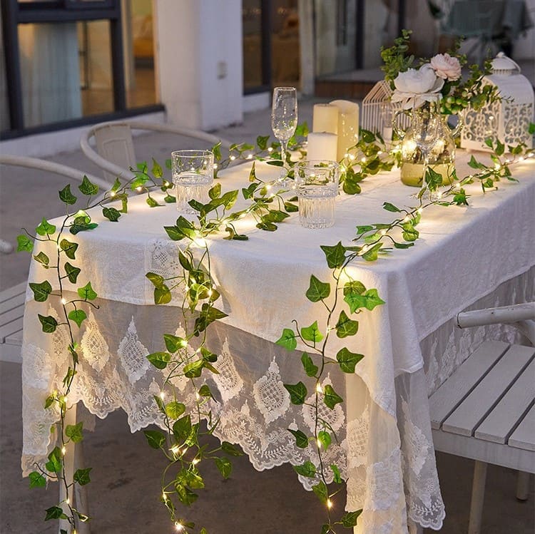 Guirlande de lierre lumineuse mariage