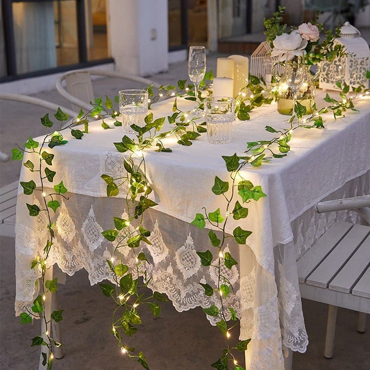 Guirlande lierre lumineuse LED mariage