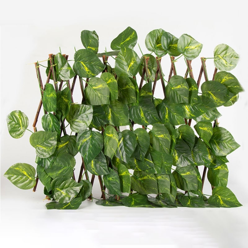 Clôture Artificielle Extensible 30x150 Cm - Haie D'intimité Avec Lierre Et Fleurs Violettes, 2 Pièces, Pour Jardin